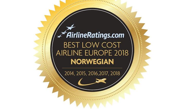 ​Norwegian named Europe’s Best Low Cost Airline for fifth consecutive year at industry awards