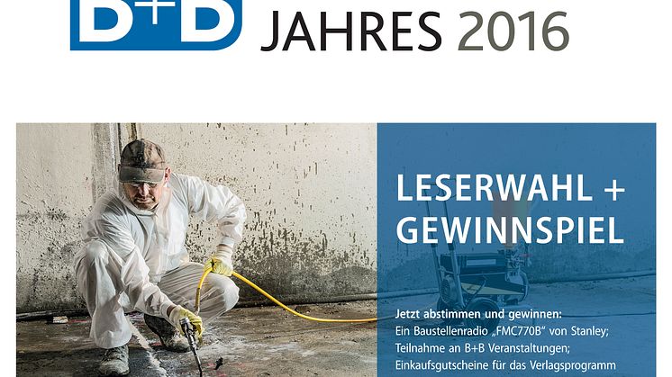 B+B kürt PRODUKTE DES JAHRES 2016