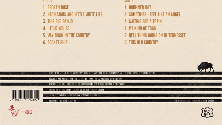 J TEX - NEON SIGNS & LITTLE WHITE LIES - CD & LP