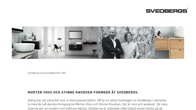 Morten Voss och Stinne Knudsen formger åt Svedbergs