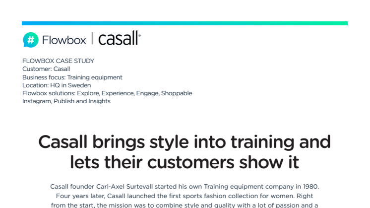 Casall brings style into training and lets their customers show it