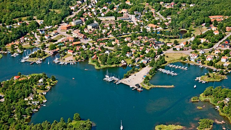 Flygfoto över Figeholm. 