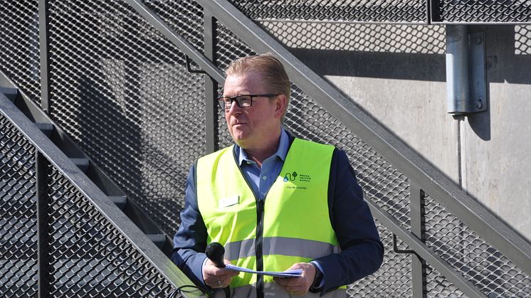 Nacka vatten och avfalls VD, Mats Rostö hälsar välkommen till Nackas första kretsloppscentral