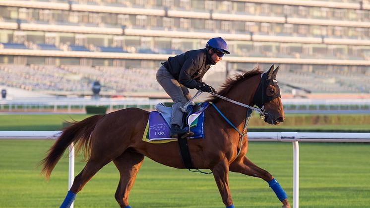 I Kirk och Carlos Lopez under ett lättare jobb på Meydan i Dubai.  Foto: Erika Rasmussen