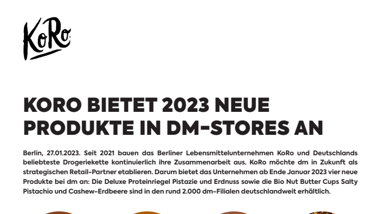 Pressemitteilung_KoRo bietet neue Produkte in dm-Stores an