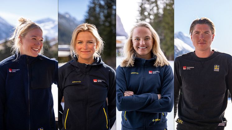 Jonna Sundling, Frida Karlsson, Linn Svahn och William Poromaa är några av de aktiva som befinner sig på landslagsläger i Italien. Foto: Svenska Skidförbundet