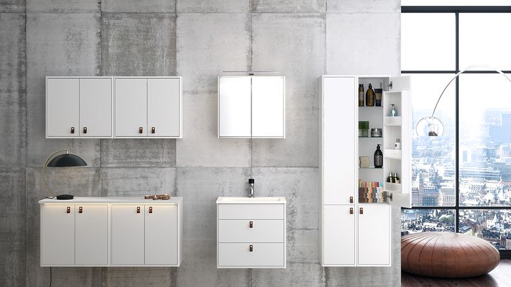 Fremragende form med Graphic møbelmoduler fra Gustavsberg, passer til ethvert badeværelse.