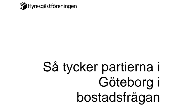 Så tycker politikerna i Göteborg i bostadsfrågan