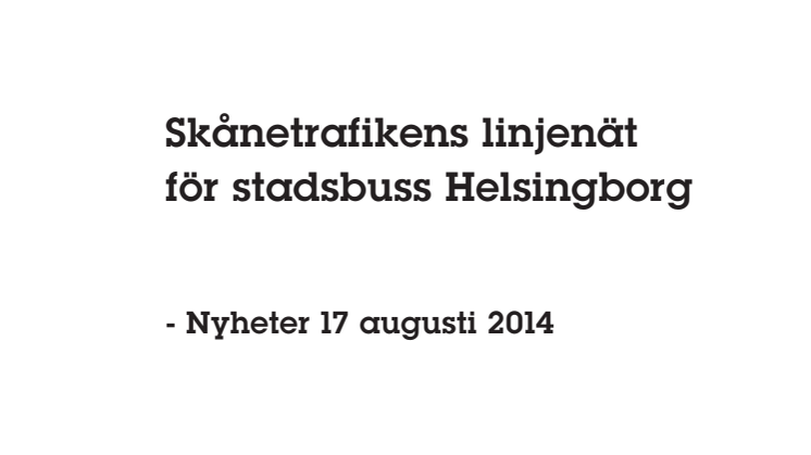 Linjekartor Helsingborgs stadsbusstrafik 17 augusti