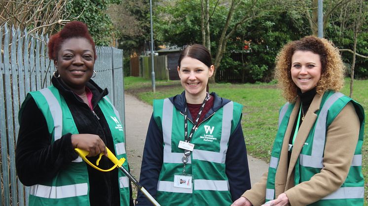 Community litter picking at Garston station