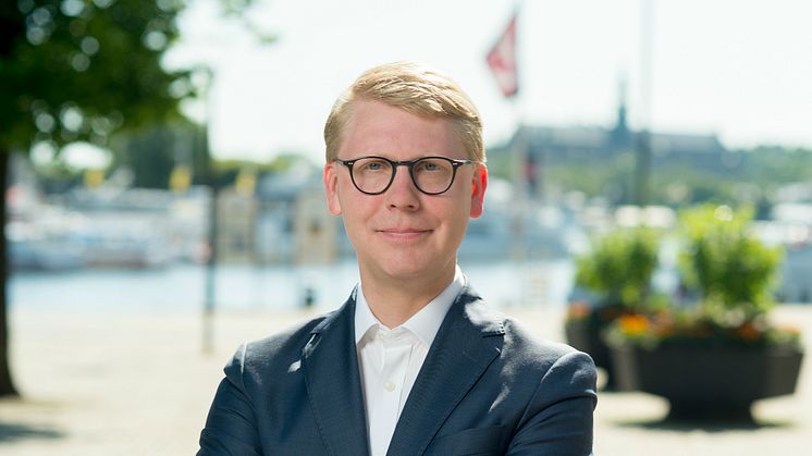 Kristoffer Tamsons (M), trafikregionråd Region Stockholm och ordförande Mälardalsrådet