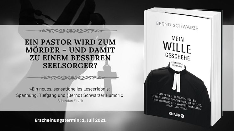 Presseinformation: Der Lübecker Pastor Bernd Schwarze erzählt in seinem Krimidebüt eine Passionsgeschichte der anderen Art