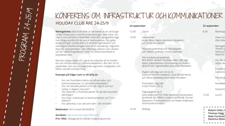 Program Infrastrukturkonferens 