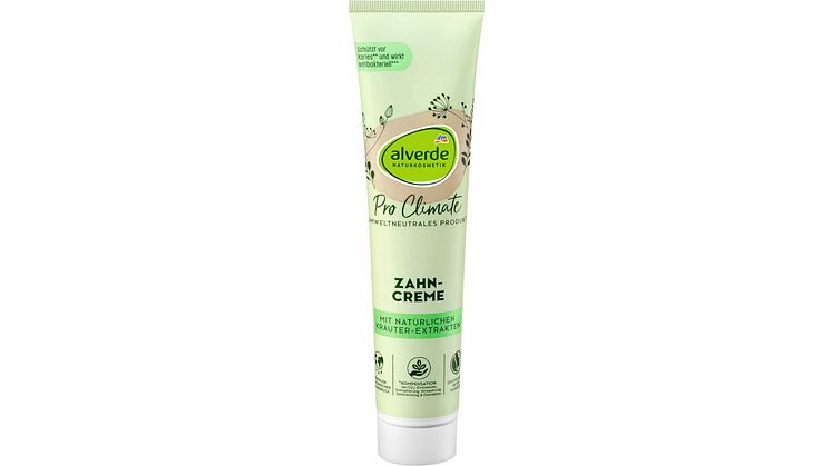 Neues umweltneutrales¹ Produkt von Pro Climate bei dm – alverde NATURKOSMETIK Pro Climate Zahncreme ergänzt das Sortiment