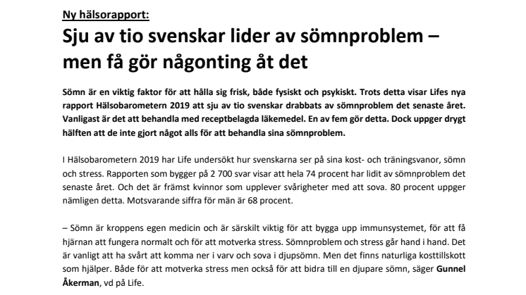 Ny hälsorapport: Sju av tio svenskar lider av sömnproblem – men få gör någonting åt det 
