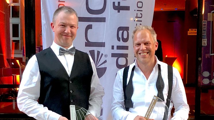 Knep guldet. Uppsalafilmarna Andreas Norin, Sverker Johansson och Henrik Skarstedt (ej i bild) vann filmpris i Hamburg.