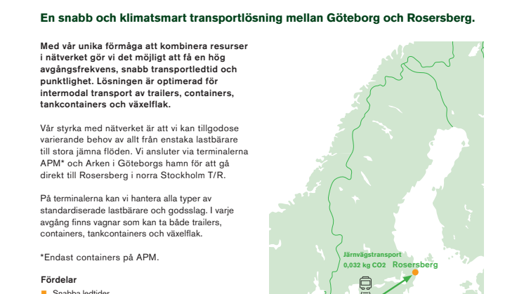 Direktlinje Göteborg - Rosersberg