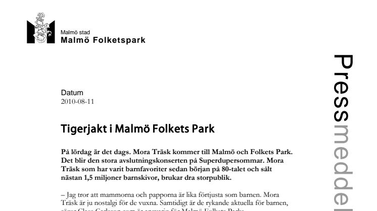Tigerjakt i Malmö Folkets Park