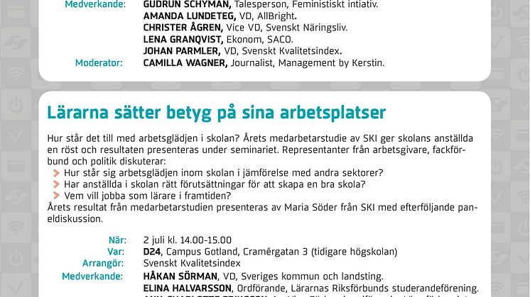 Svenskt Kvalitetsindex - Almedalen 2014
