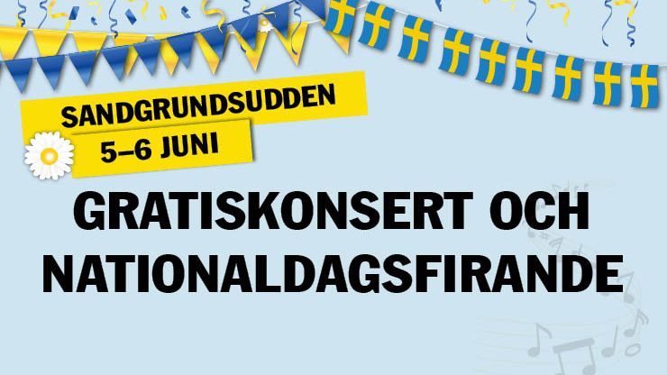 Nationaldagsfirande och gratiskonsert på Sandgrundsudden