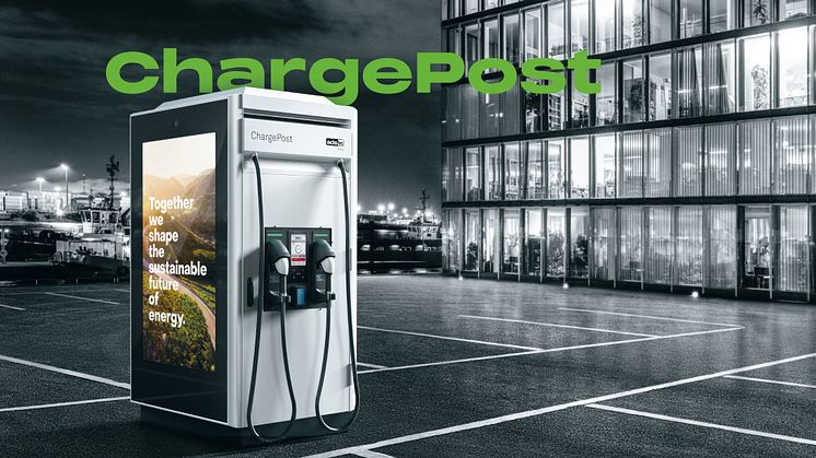 ChargePost - energy storage, fast charging station and advertising platform in one. 