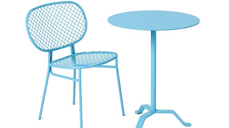 Wimbledon stol och Mustasch bord, design Broberg & Ridderstråle