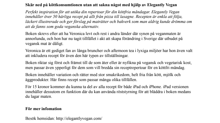 Skär ned på köttkonsumtionen utan att sakna något med hjälp av Elegantly Vegan