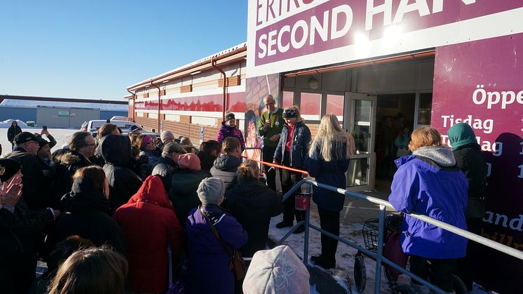 Så här såg det ut när Erikshjälpen Second Hands senaste butik invigdes, i Borlänge den 12 november. Våren 2017 öppnar en ny butik i Eksjö.