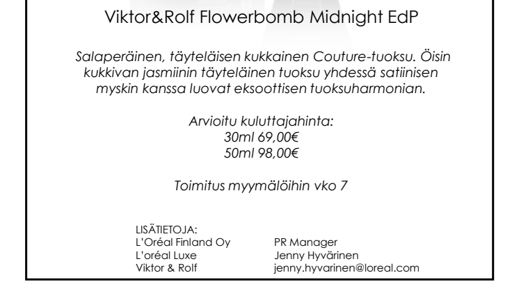 Lehdistötiedote Viktos & Rolf Flowerbomb Midnight