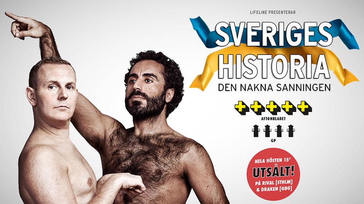 På torsdag den 28 januari i Halmstad är det stor turnépremiär för publiksuccén "Sveriges Historia – den nakna sanningen" med Özz Nûjen och Måns Möller. Vi kan också avslöja att det även är klart att föreställningen fortsätter att spelas i höst. 