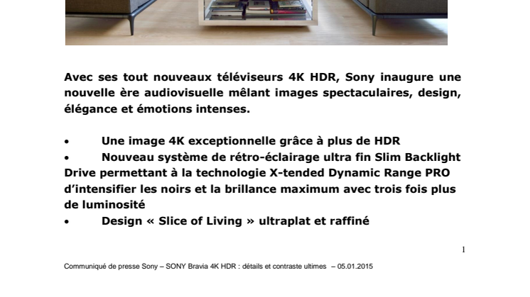 Sony BRAVIA 4K HDR : Détails et contrastes ultimes 
