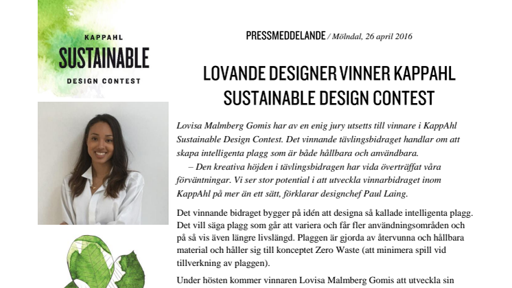 Lovande designer vinner KappAhl Sustainable Design Contest 