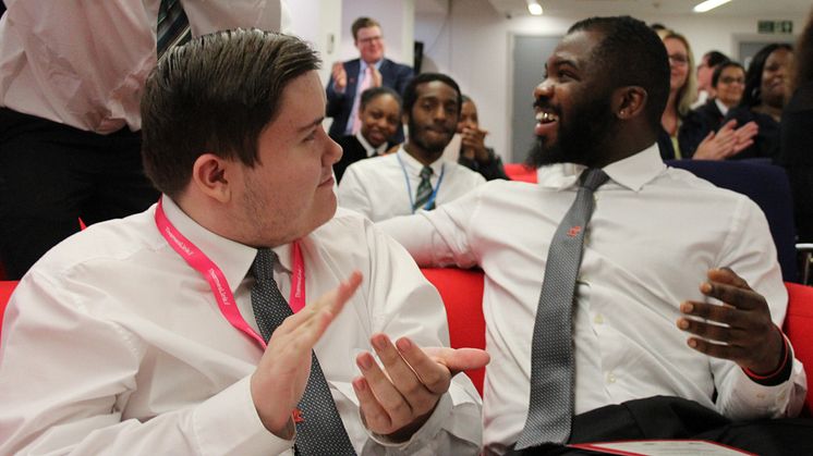 All smiles: The moment 12 young people were given jobs by Govia Thameslink Railway