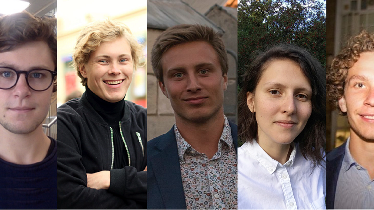 Gänget bakom Klimato: Anton Unger, Christoffer Connée, Henric Hansson, Lina Hanner Sanchez och Philip Claesson