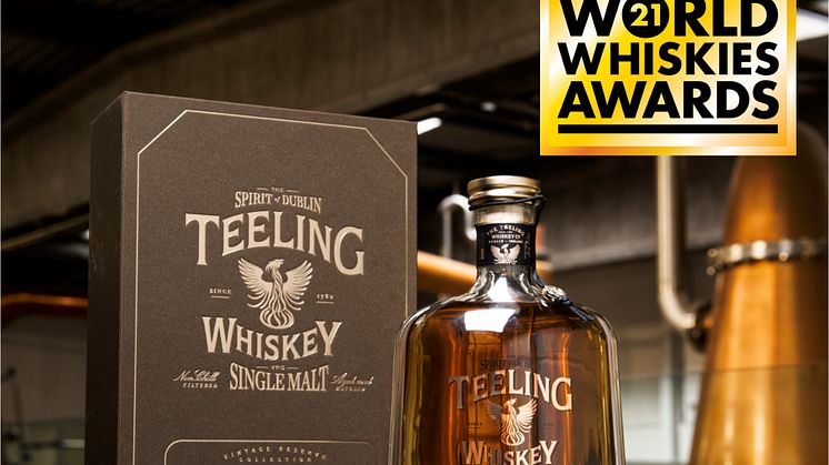 Teeling Whiskey utsedd till världens bästa irländska single malt whiskey för tredje året i rad.