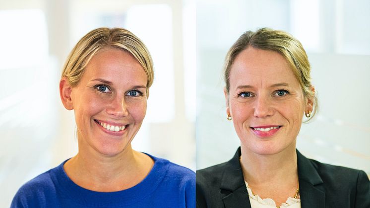 Karolina Brick, hållbarhetschef och Lina Öien, chef Enheten för Hållbar Utveckling på Riksbyggen.