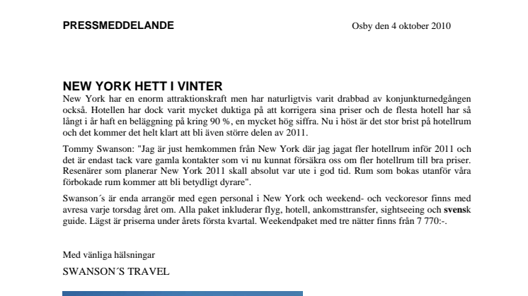 New York hett i vinter