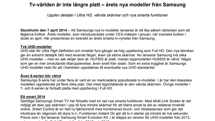 Tv-världen är inte längre platt – årets nya modeller från Samsung