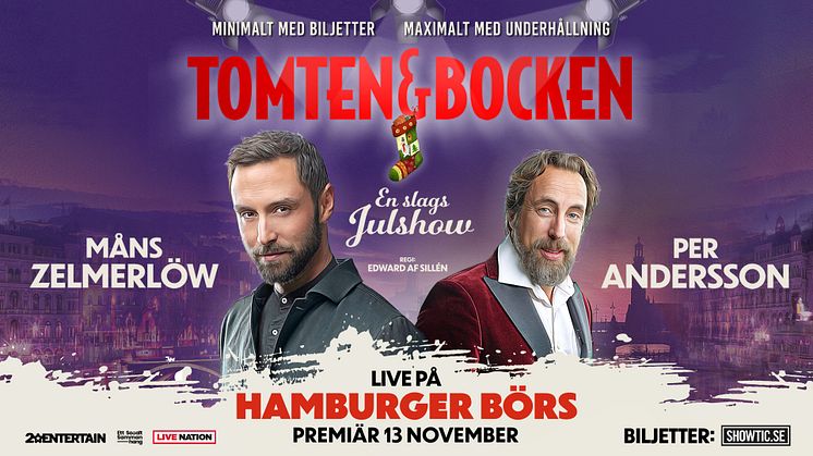Måns Zelmerlöw och Per Andersson i Årets Julshow! Live på Hamburger Börs.