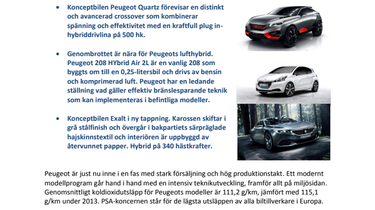 Peugeot på bilsalongen i Paris: Världspremiär för 508 och 308 GT - flera spännande konceptbilar