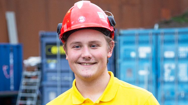 Oscar Eriksson, Sh bygg, sten och anläggning AB tävlar i Yrkes-VM. Foto: Rebecka Ell, Sh bygg, sten och anläggning AB