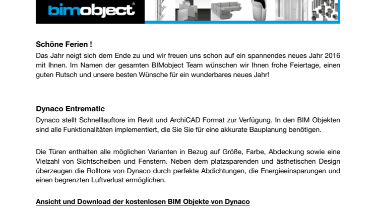Newsletter - Dynaco, Valsir und Schneider Electric stellen BIM Objekte bereit
