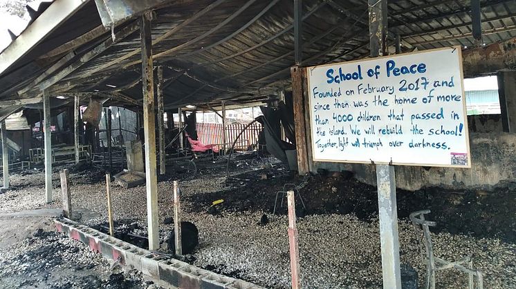 Burned down: School of Peace, a project of ‹One Happy Family› on the island of Lesbos (Photo: One Happy Family)