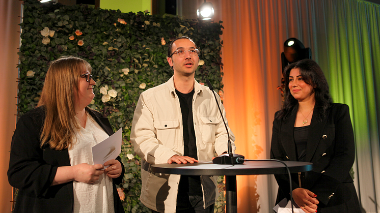 En del av fredagens ceremoni bestod av tal från nyexaminerade studenter.