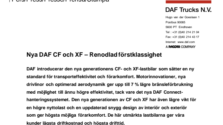 01. Nya DAF XF & CF