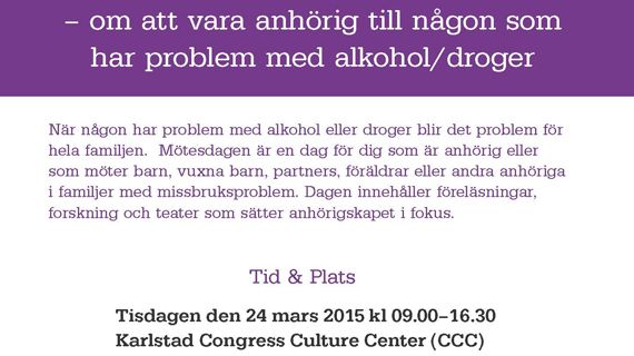 Mötesdag om anhöriga till personer med missbruksproblem