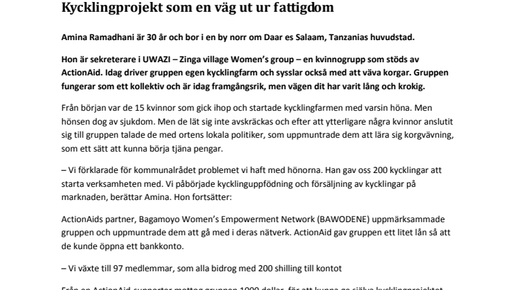 Kycklingprojekt som en väg ut ur fattigdom