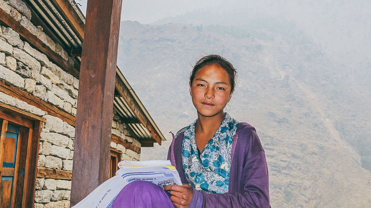 Yanjen utnyttjades som gratis arbetskraft i en familj i Mangri innan hon flyttade till det PMU-finansierade elevhemmet. Foto: Elisabeth Hammarberg, PMU