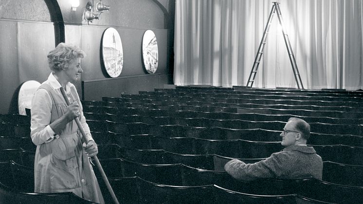 Interiör från biografen Smultronstället (tidigare Kronan) på Kungsgatan 31–-33, 1963. 