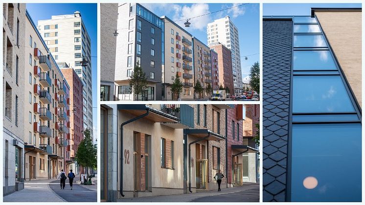 Brf Blicken och brf Framsidan Nynäsvägen 84-98 i Handen vinnare av Haninge arkitekturpris 2021. Foto: Fredrik Hjerling